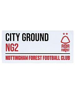 Nottingham Forest FC White Street Sign Maznun Football