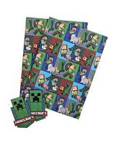 Minecraft Characters Gift Wrap Maznun Football