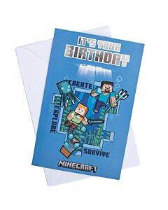 Minecraft Explore Birthday Card Maznun Football