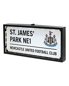 Newcastle United FC Metal LED Street Sign Maznun Football