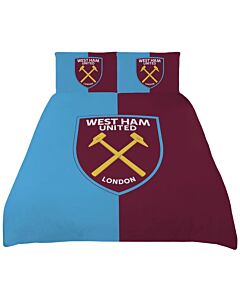 West Ham United FC Colour Split King Duvet Set Maznun Football