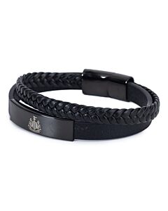 Newcastle United FC Black IP Leather Bracelet Maznun Football