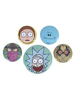 Rick And Morty Heads Button Badge Set Maznun Football