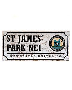 Newcastle United FC Retro Street Sign Maznun Football