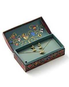 Harry Potter Golden Snitch Necklace & Earrings Gift Box Maznun Football