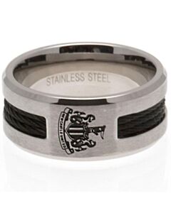 Newcastle United FC Black Inlay Ring Small Maznun Football