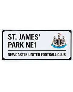 Newcastle United FC White Street Sign Maznun Football
