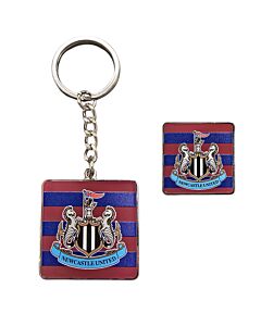 Newcastle United FC 95-96 Away Keyring & Badge Set Maznun Football