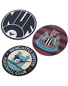 Newcastle United FC 3pk Retro Fridge Magnet Set Maznun Football