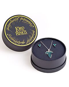 The Lord Of The Rings Leaf Of Lorien Necklace & Earrings Gift Box Maznun Football