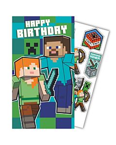 Minecraft Birthday Card With Stickers Maznun Football