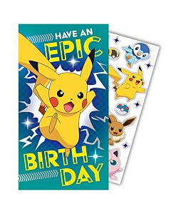 Pokemon Birthday Card With Stickers Maznun Football