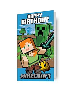 Minecraft Alex & Creeper Birthday Card Maznun Football