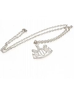 Newcastle United FC Silver Plated Pendant & Chain Maznun Football