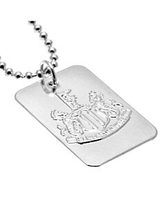 Newcastle United FC Silver Plated Dog Tag & Chain Maznun Football
